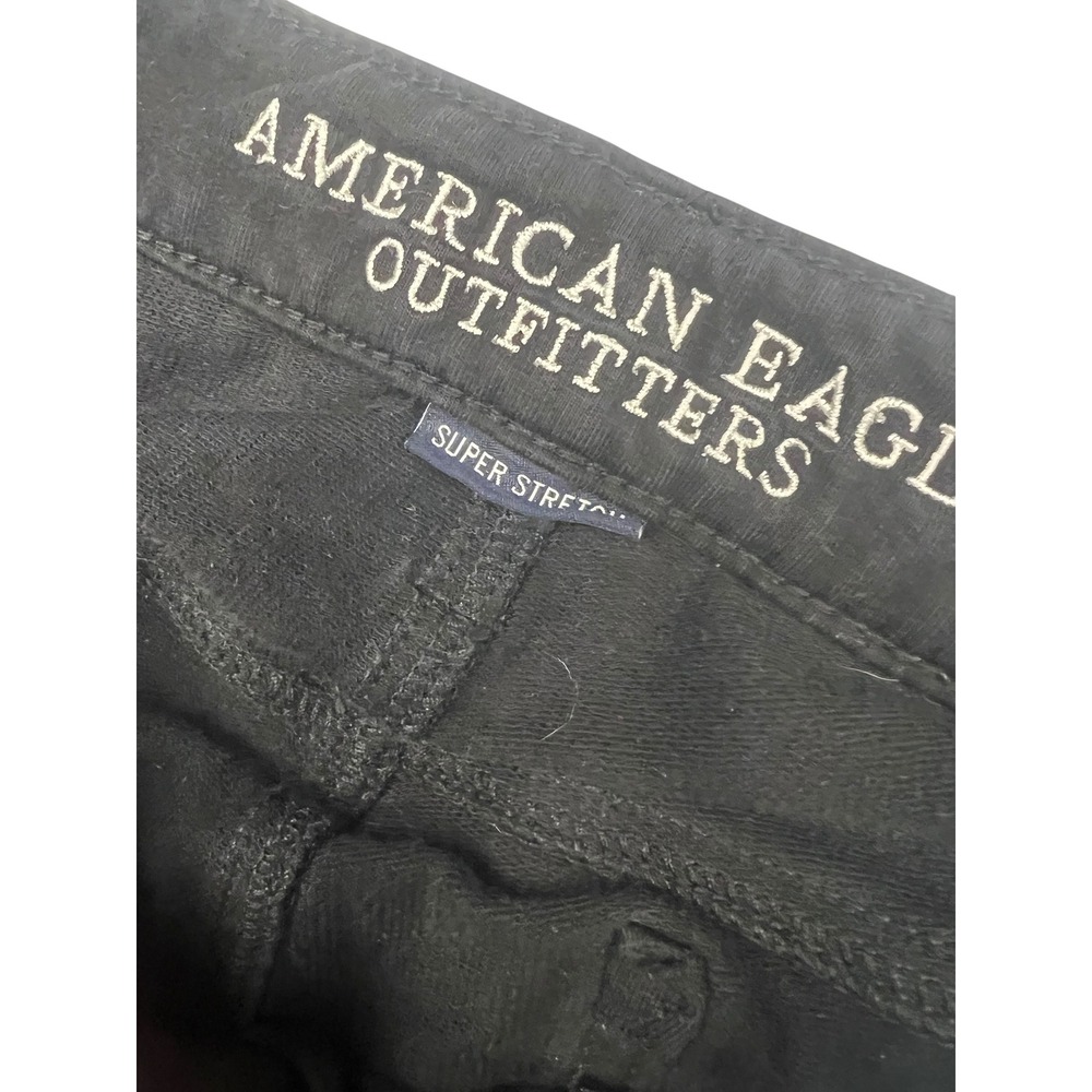 American Eagle Women 8 Regular Black Super Stretch Jegging Skinny Jeans 2668 - Picture 4 of 7